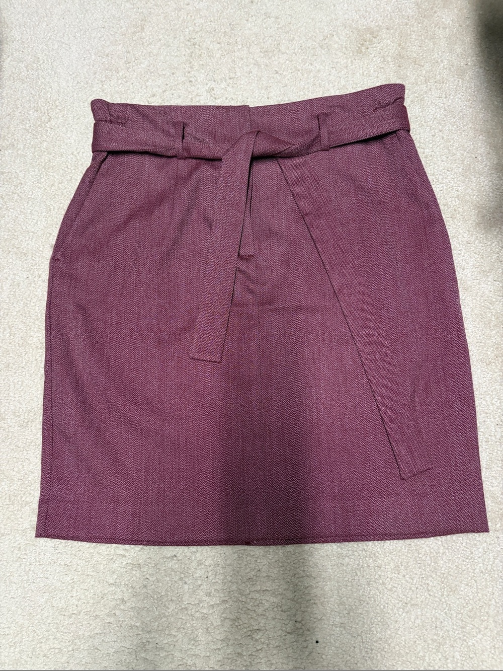 NWT! LOFT Maroon Belted Pencil Skirt
